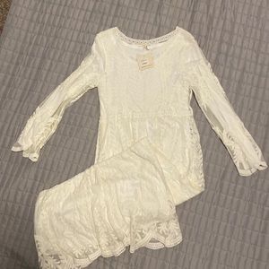 Long sleeve maxi ivory dress